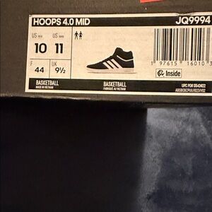 adidas Hoops 4.0 Mid Black with White Stripes